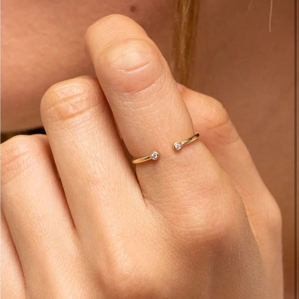 Mejuri open diamond ring